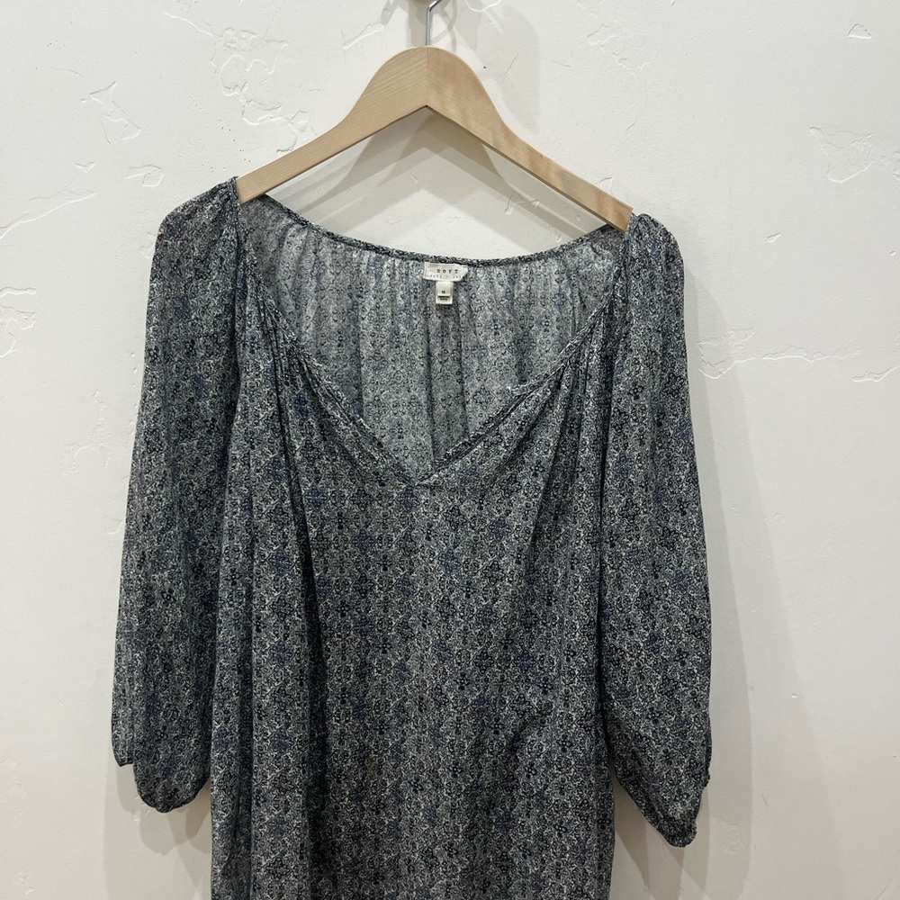 Soft Joie Blue Patterned Blouse